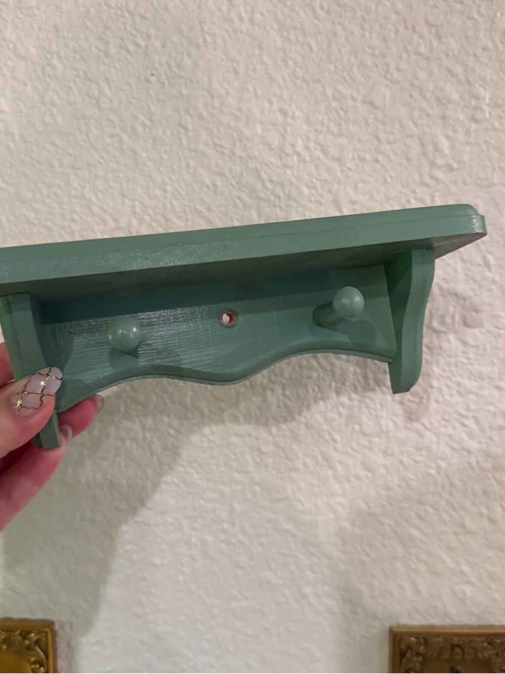 Green Wall-Mount Peg Shelf - Home Accents